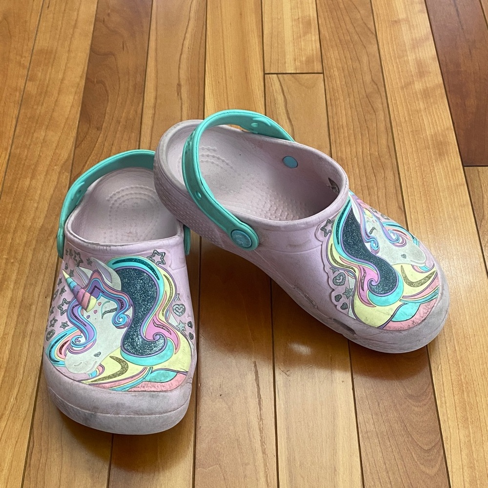 CROCS Kids Unicorn Clogs - Pink and Aqua